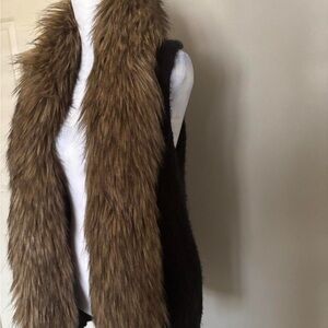 BB Dakota Brown Faux Fur-Trim Vest